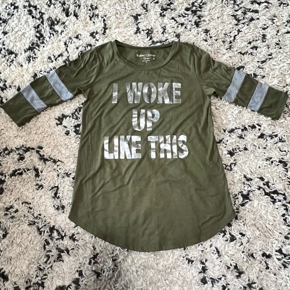 Rebellious One “I Woke Up Like This” Elbow Length Baseball Tee - Picture 8 of 8